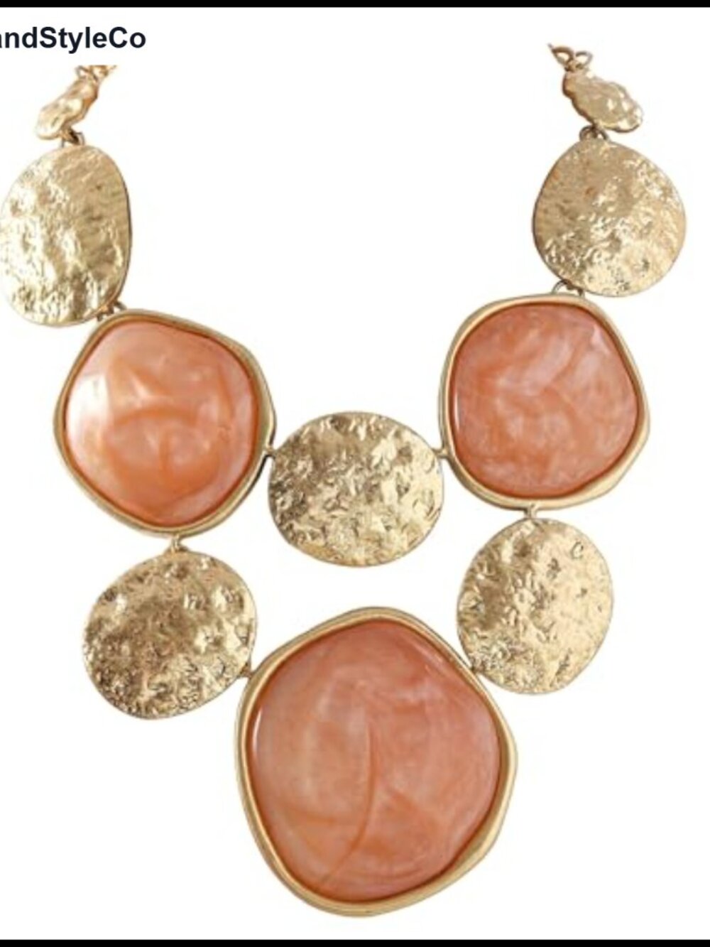 Chunky Hammered Bubble Statement Necklace Irregular Geometric Bib